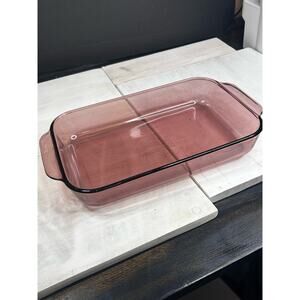 Pyrex Cranberry  2QT - 2L Small Rectangular Baking Dish #232R 11 x 7 x 1.5 inch